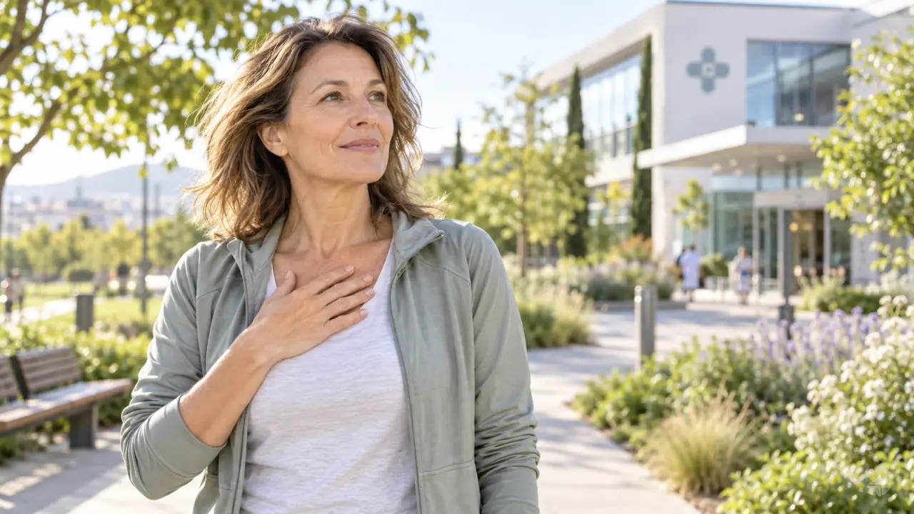Professionnel de santé échangeant avec un patient au sujet d’un essoufflement