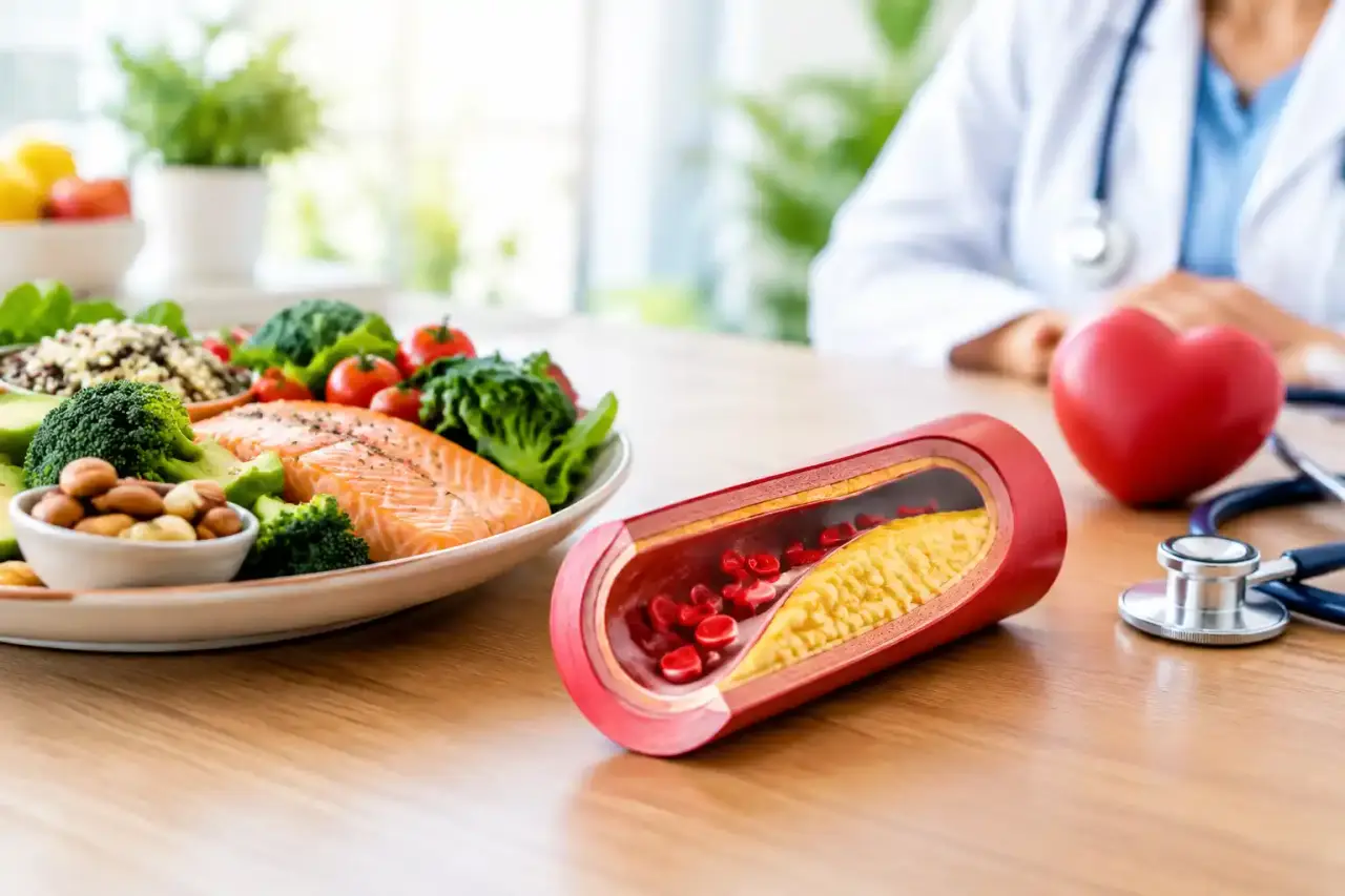 Illustration d'une alimentation équilibrée et de la santé cardiovasculaire