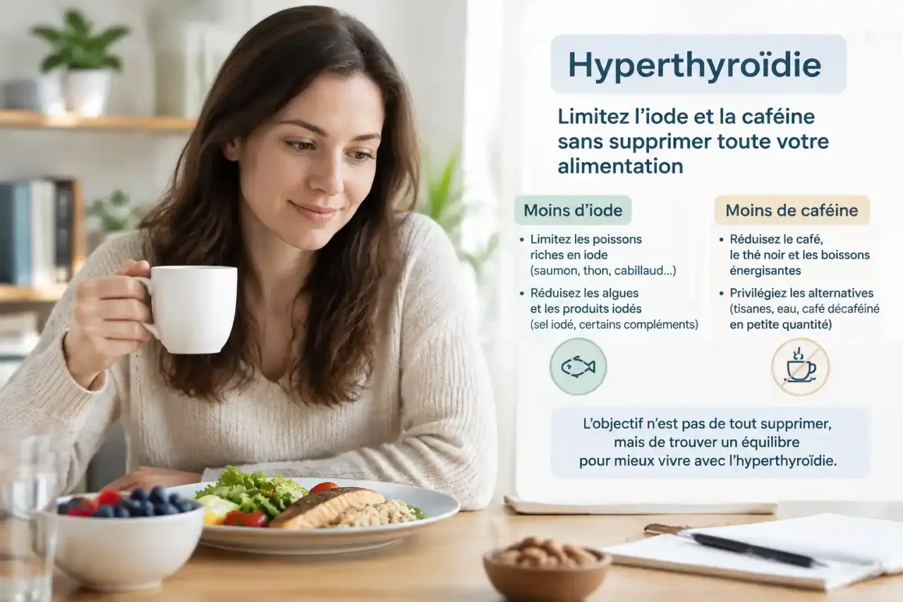 Hyperthyroïdie : limitez l’iode et la caféine sans supprimer toute votre alimentation