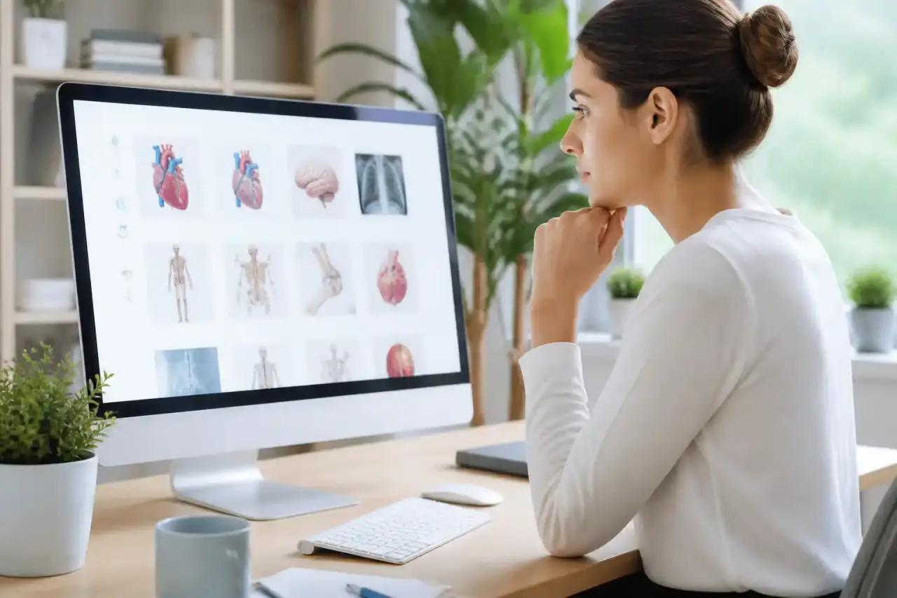 Professionnel de la santé expliquant un diagnostic de manière bienveillante