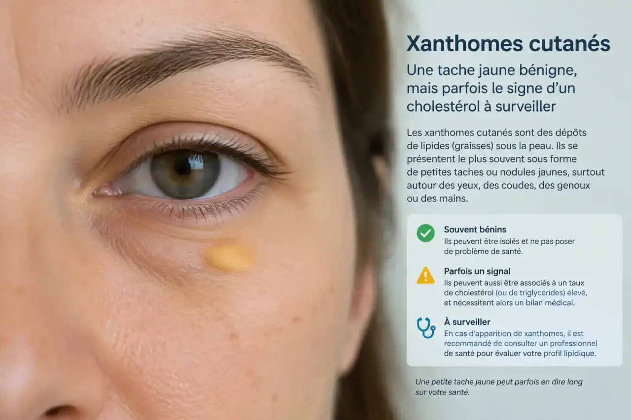Xanthomes cutanés : une tache jaune bénigne, mais parfois le signe d'un cholestérol à surveiller